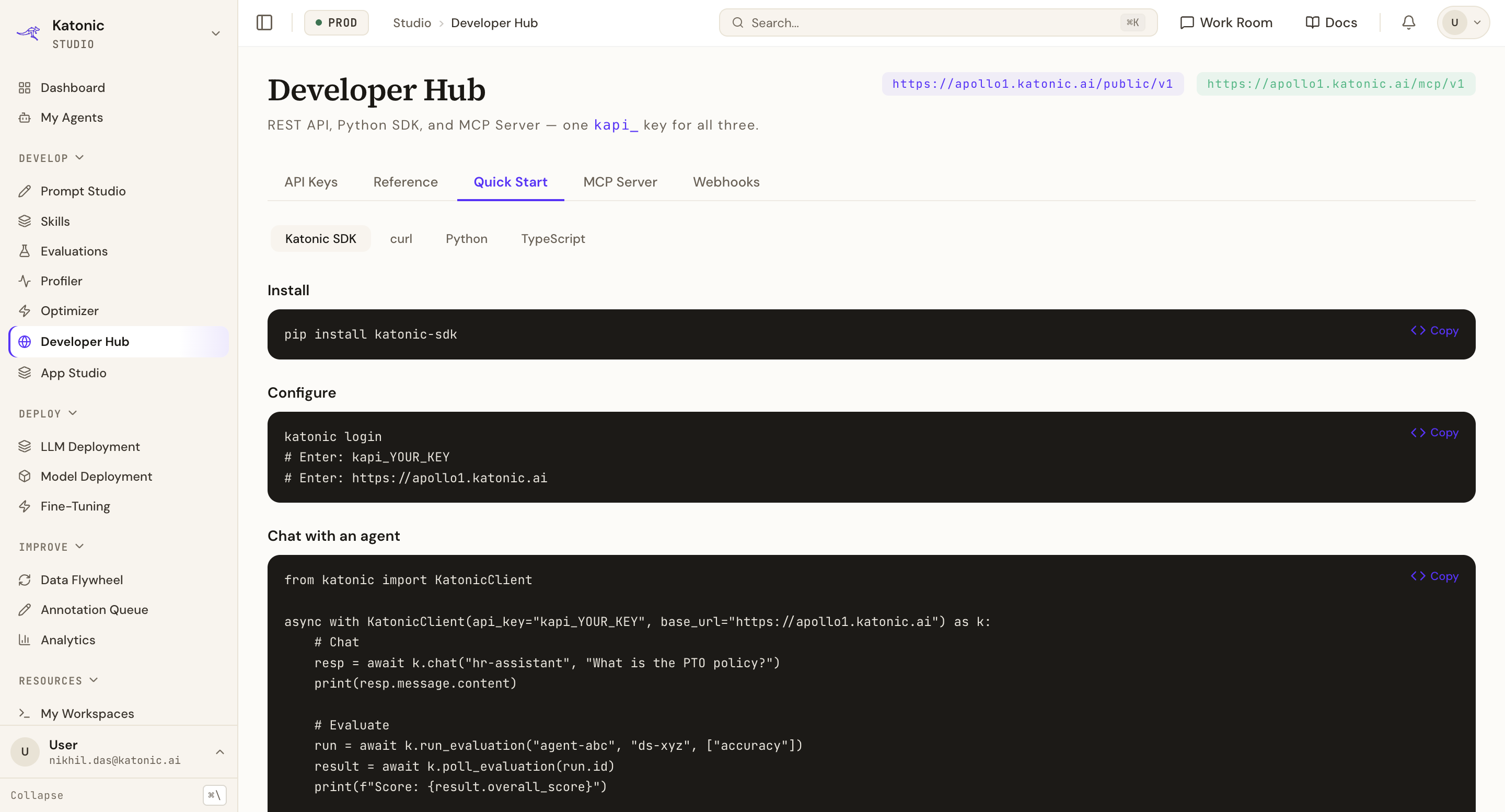 Inside the platform – Quick Start